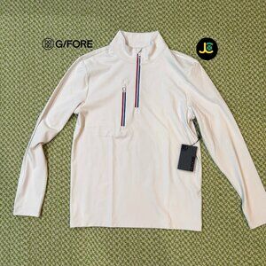 G/FORE Men's DAYTONA TECH INTERLOCK PULLOVER G4MA23K125O-SNO Size SMALL